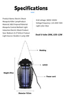 ASgrove 3-in-1 Outdoor Bug Zapper with LED Light – 4000V Electric Mosquito Killer Lamp for Outdoors