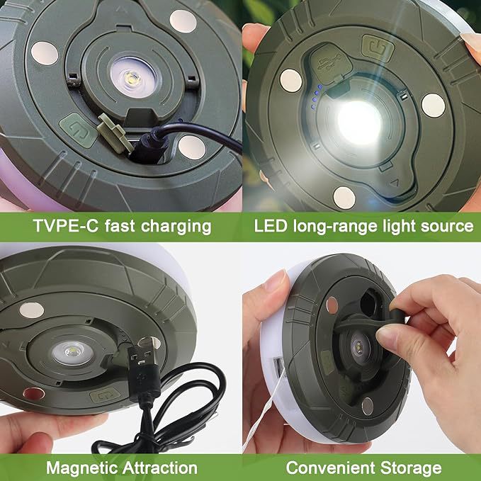 ASgrove 4-in-1 Solar Camping Waterproof String Lights
