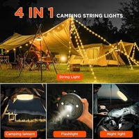 ASgrove 4-in-1 Solar Camping Waterproof String Lights