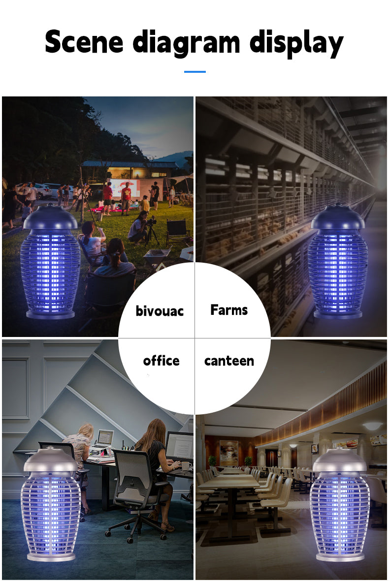 ASgrove 3-in-1 Outdoor Bug Zapper with LED Light – 4000V Electric Mosquito Killer Lamp for Outdoors