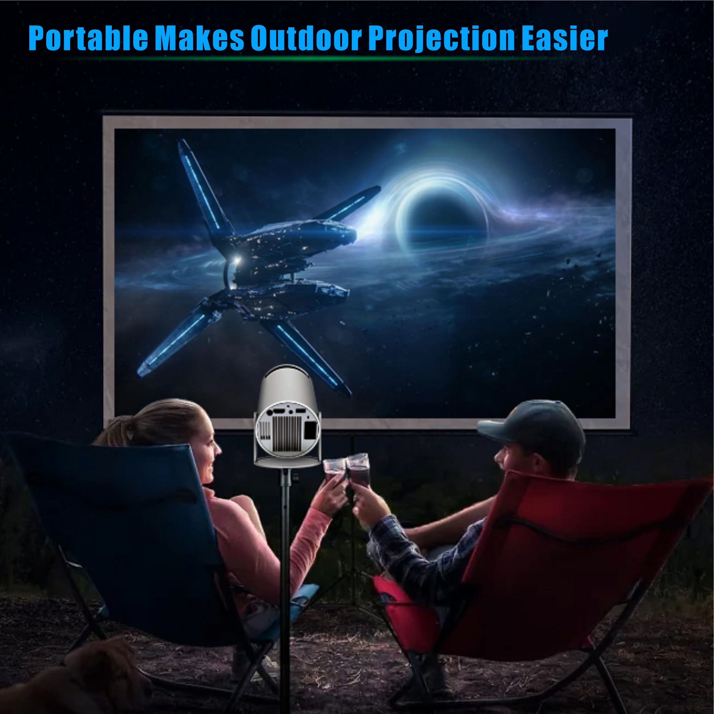ASgrove Portable Mini Lightweight Home & Outdoor Movie Projector