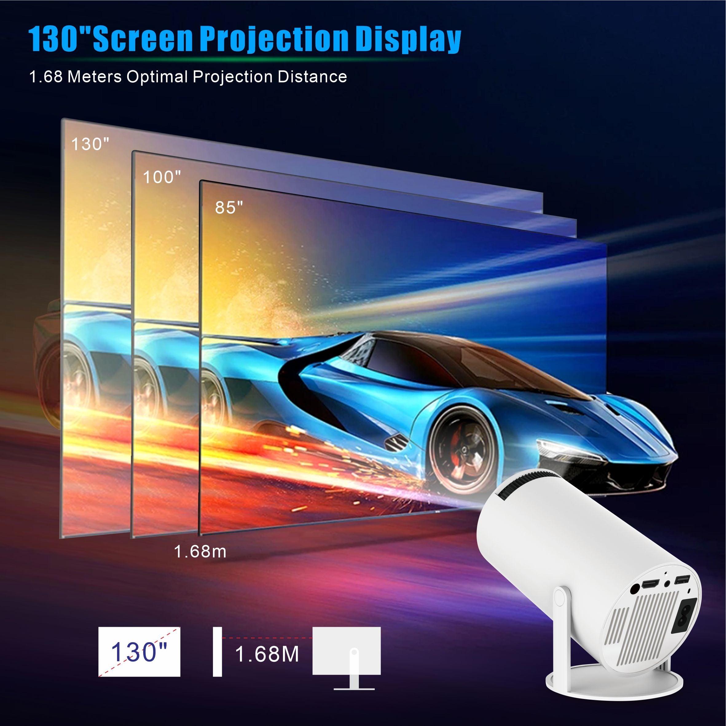 ASgrove Portable Mini Lightweight Home & Outdoor Movie Projector
